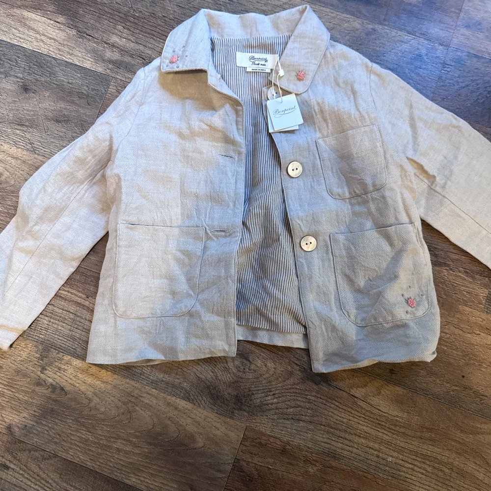 Bonpoint Light Beige Kids Blazer